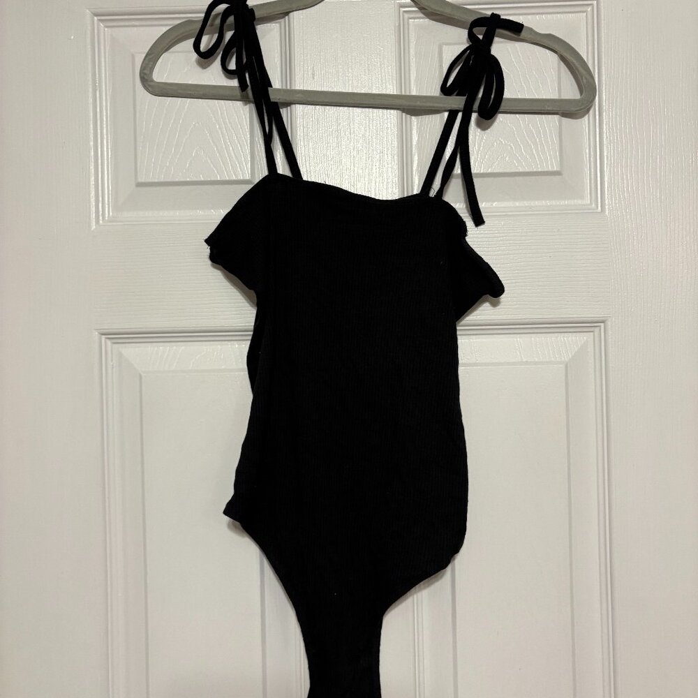 Black bodysuit with bows